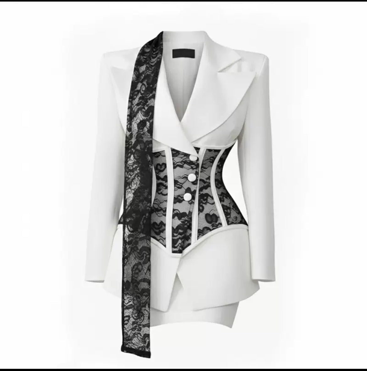 Corset Lace Blazer Dress