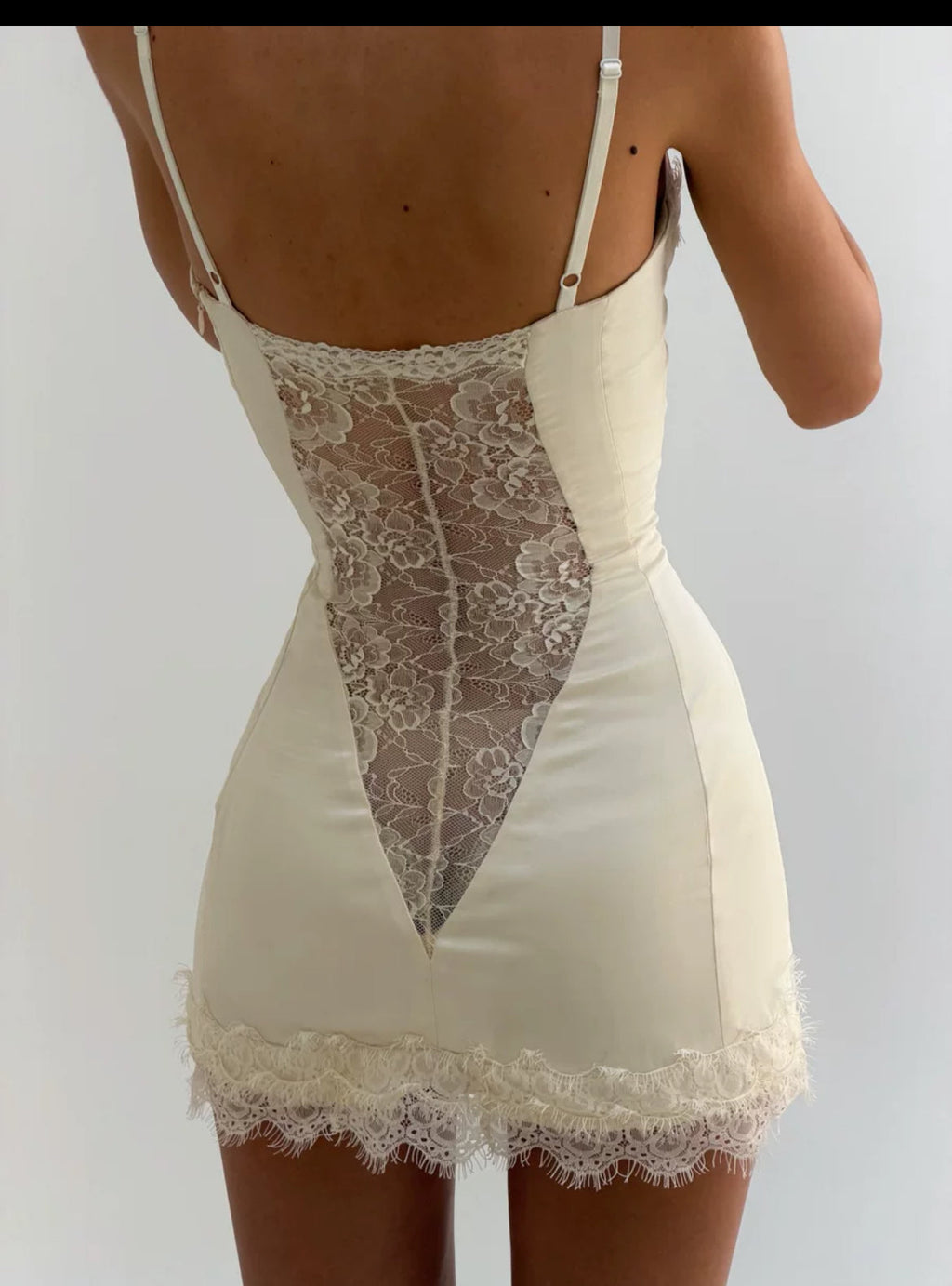 Ivory Lace Corset Mini Dress