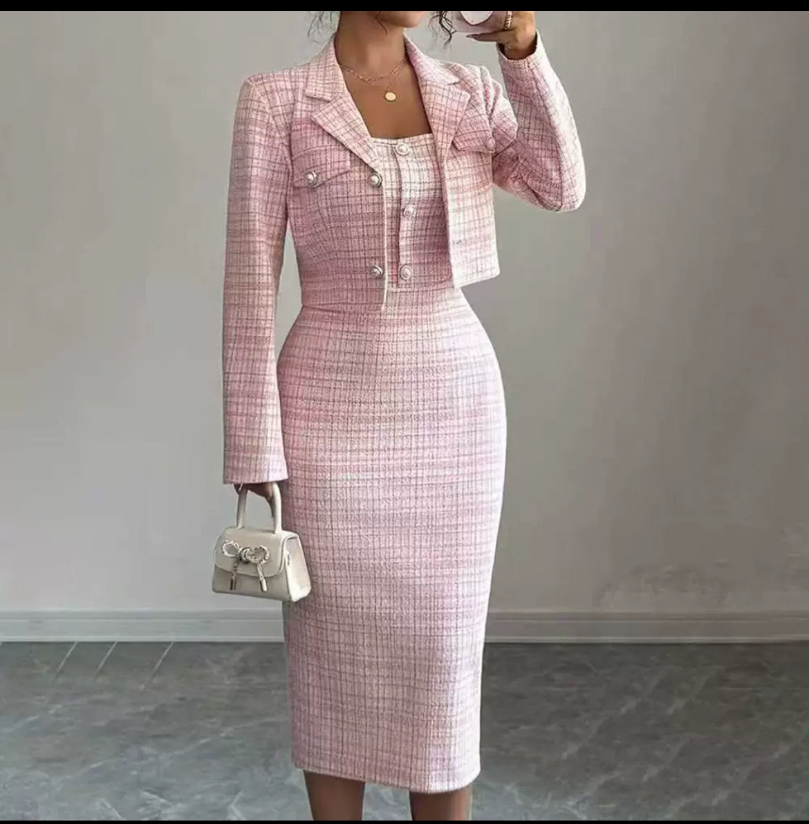 Tweed Dress & Jacket Set
