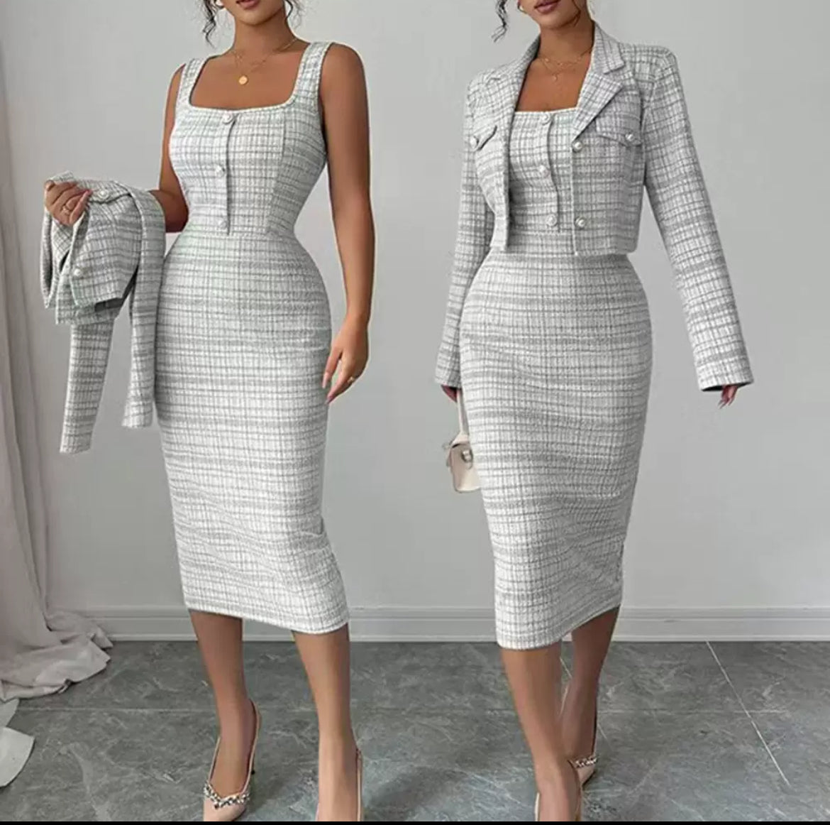 Tweed Dress & Jacket Set