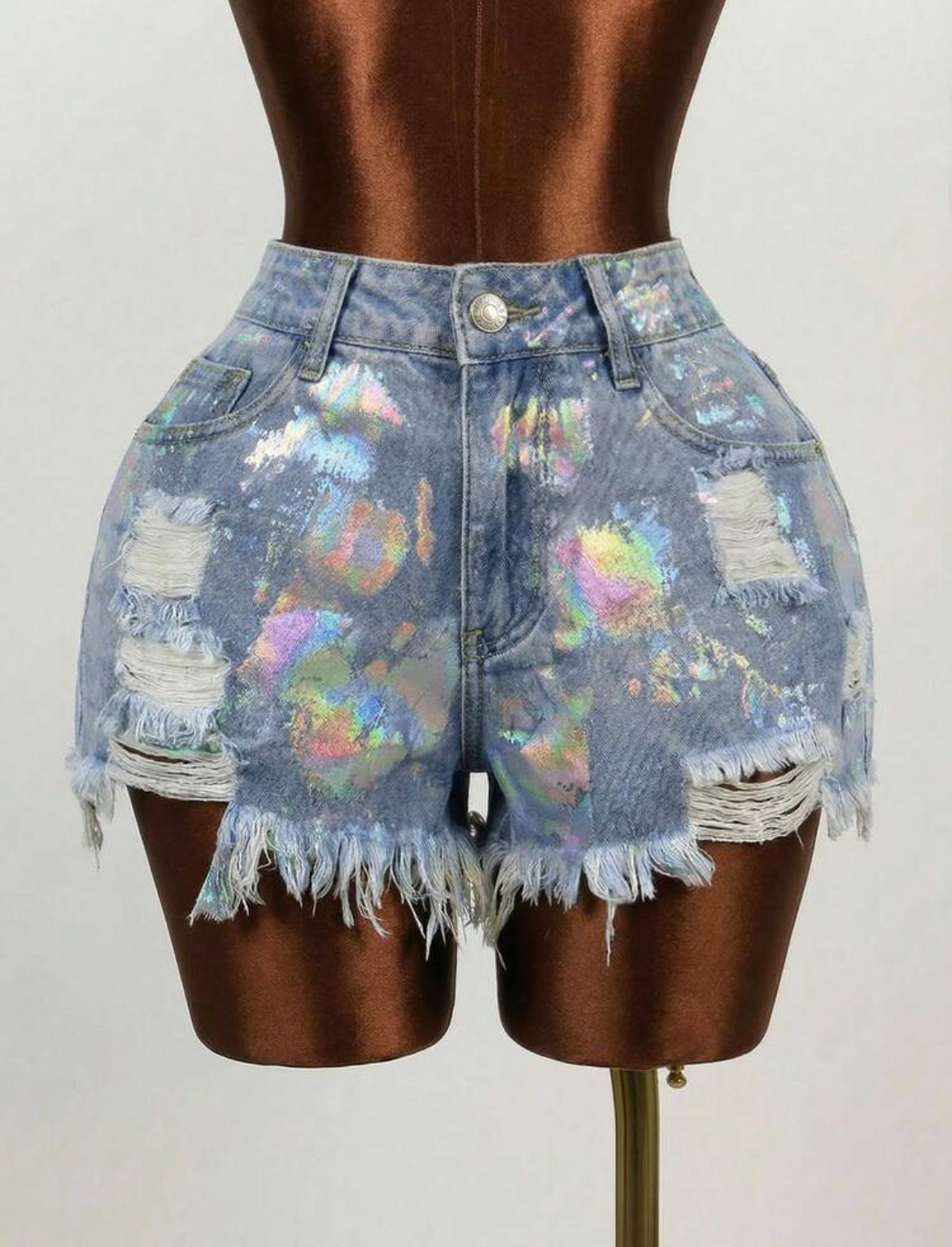 Shimmer Jean shorts
