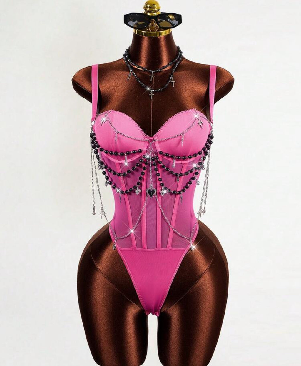 Emo chained bodysuit