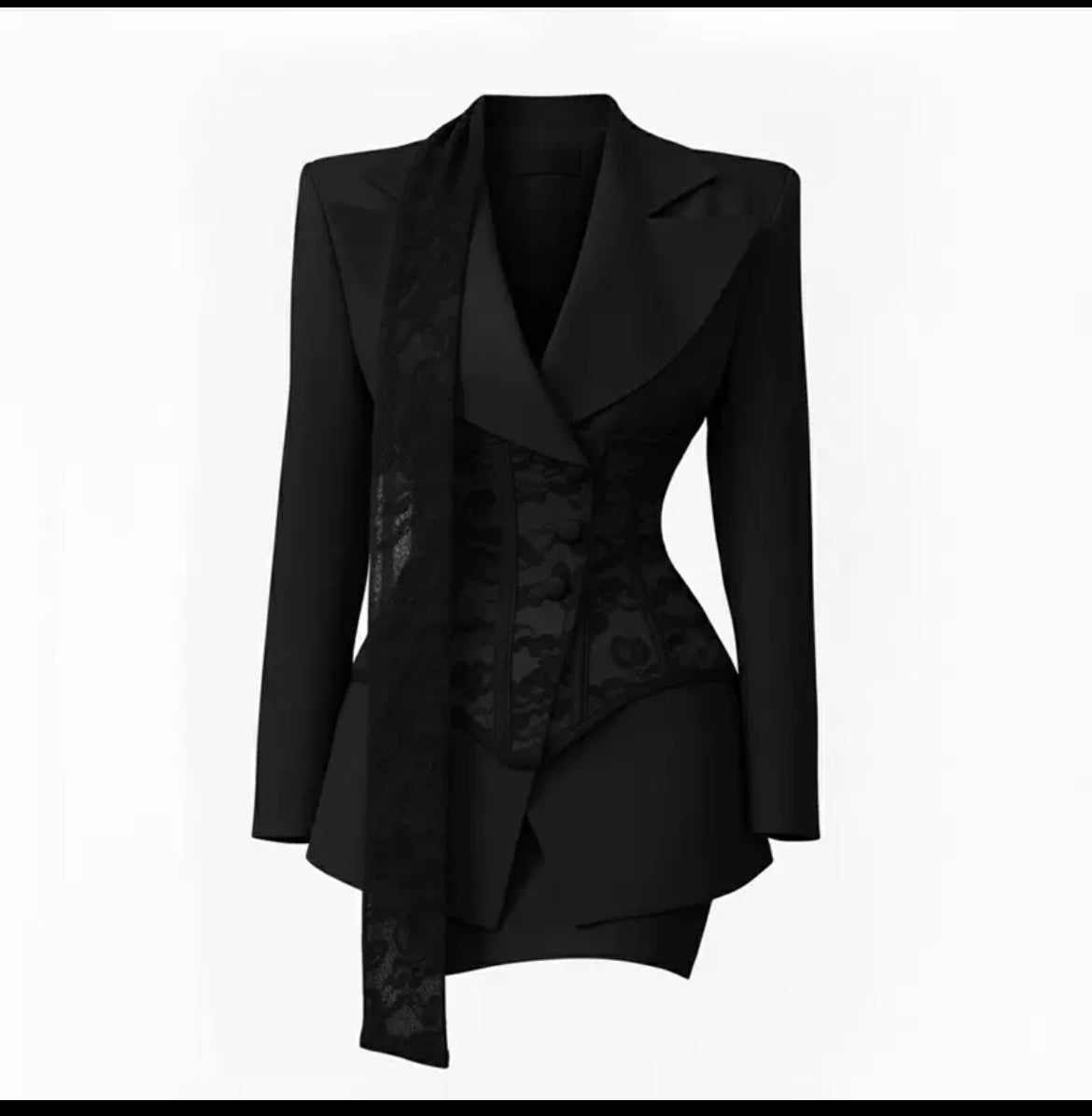 Corset Lace Blazer Dress