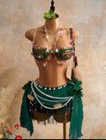 Beaded bikini green