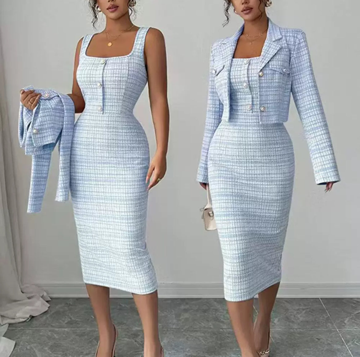 Tweed Dress & Jacket Set