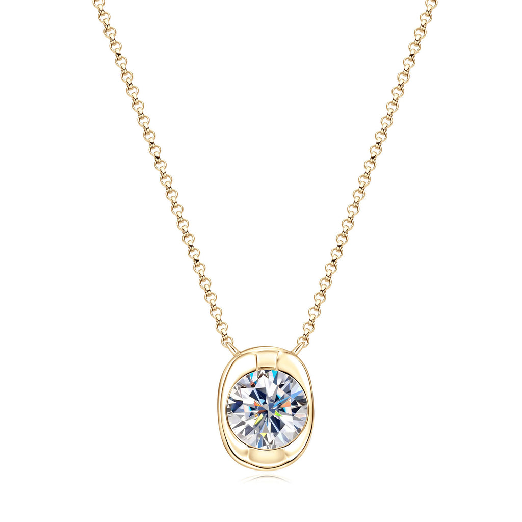 S925 Sterling Silver Moissanite Ingot Pendant Necklace