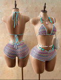 Boho Zigzag Knit Bikini Set