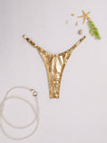 Liquid Gold Metallic Thong Bottom