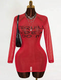 Red mesh Tequila Made Me Do It dress