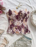 Shell print corset top