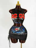 Cool Future Lace-Up Two Piece Set