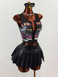 Born to Ride Lace-Up Crop Top